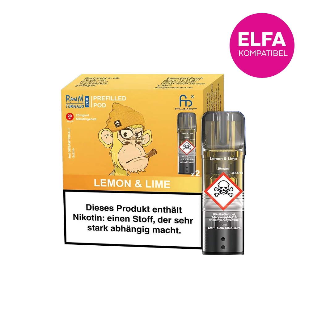 RandM Tornado Pods (2stk) 20mg - Lemon Lime