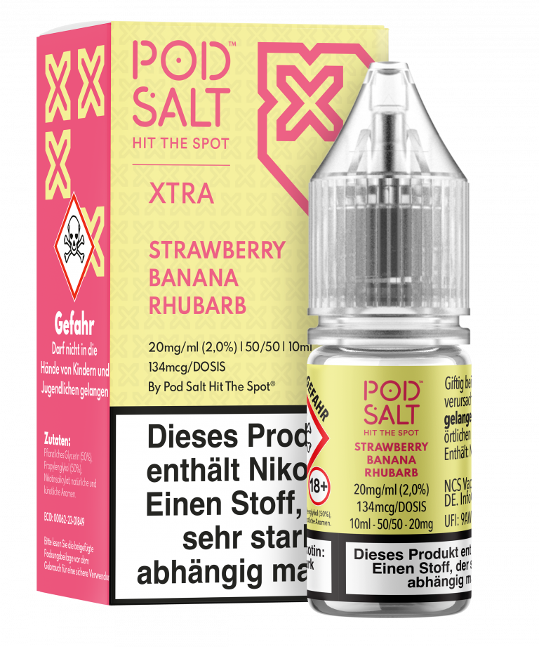 POD SALT XTRA Liquid 10mg - Strawberry Banana Rhubarb