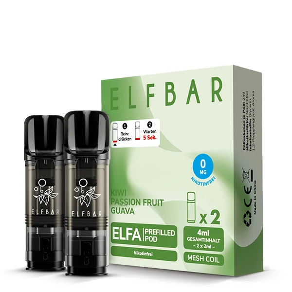 Elfbar ELFA Nikotinfrei POD (2stk) - Kiwi Passion Fruit Guava
