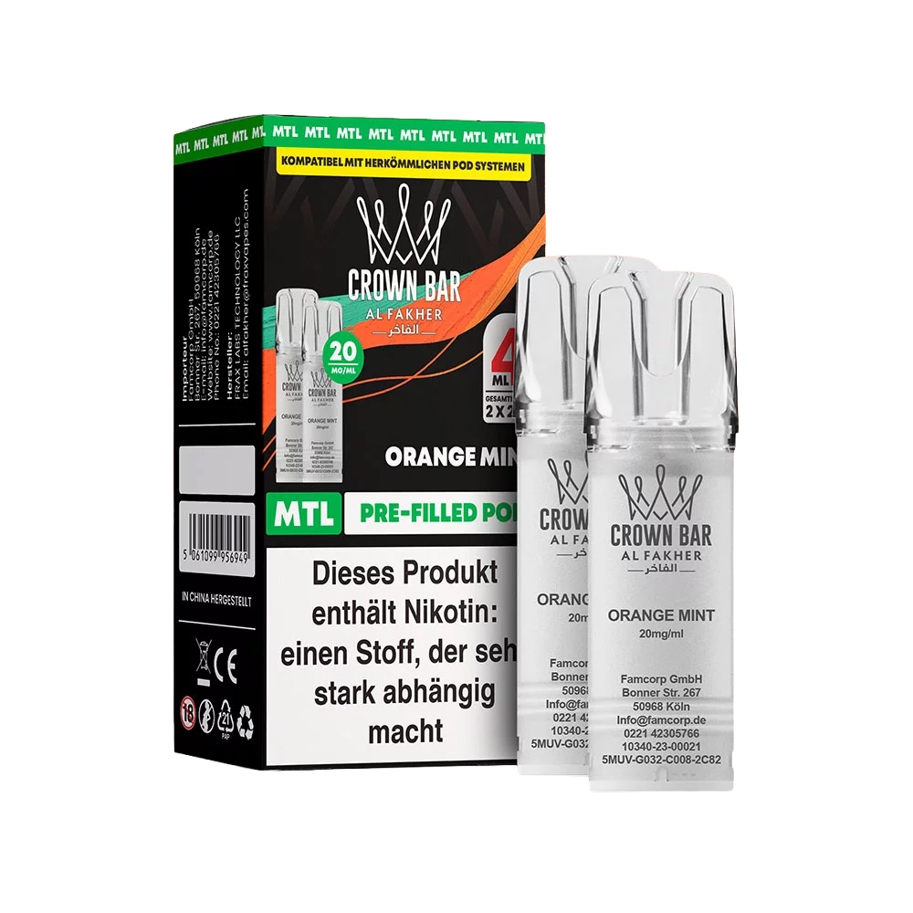 Al Fakher Pod (2er Pack) - Orange Mint 20mg (MTL)