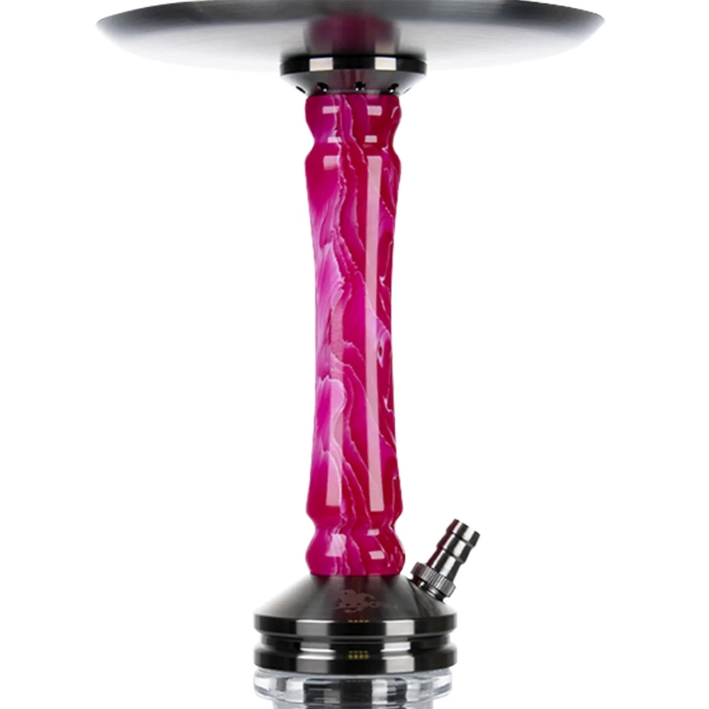 Jookah Shisha Straight Flush - Black Steel/Pink
