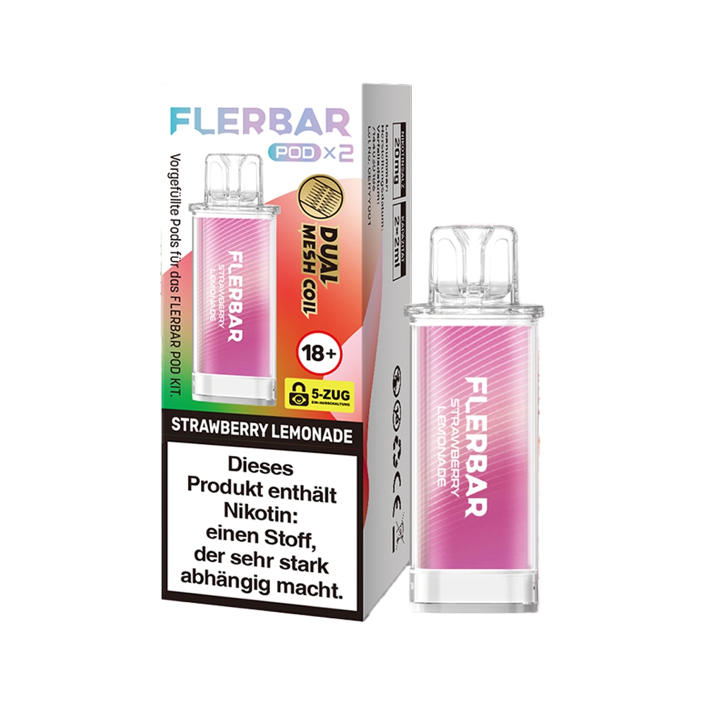 Flerbar POD (2stk) - Strawberry Lemonade 20mg
