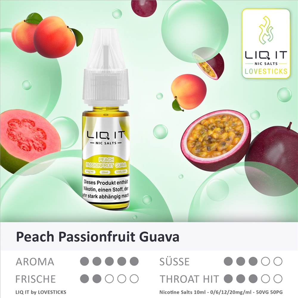 Lovesticks LIQ IT 20mg - Peach Passionfruit Guava 