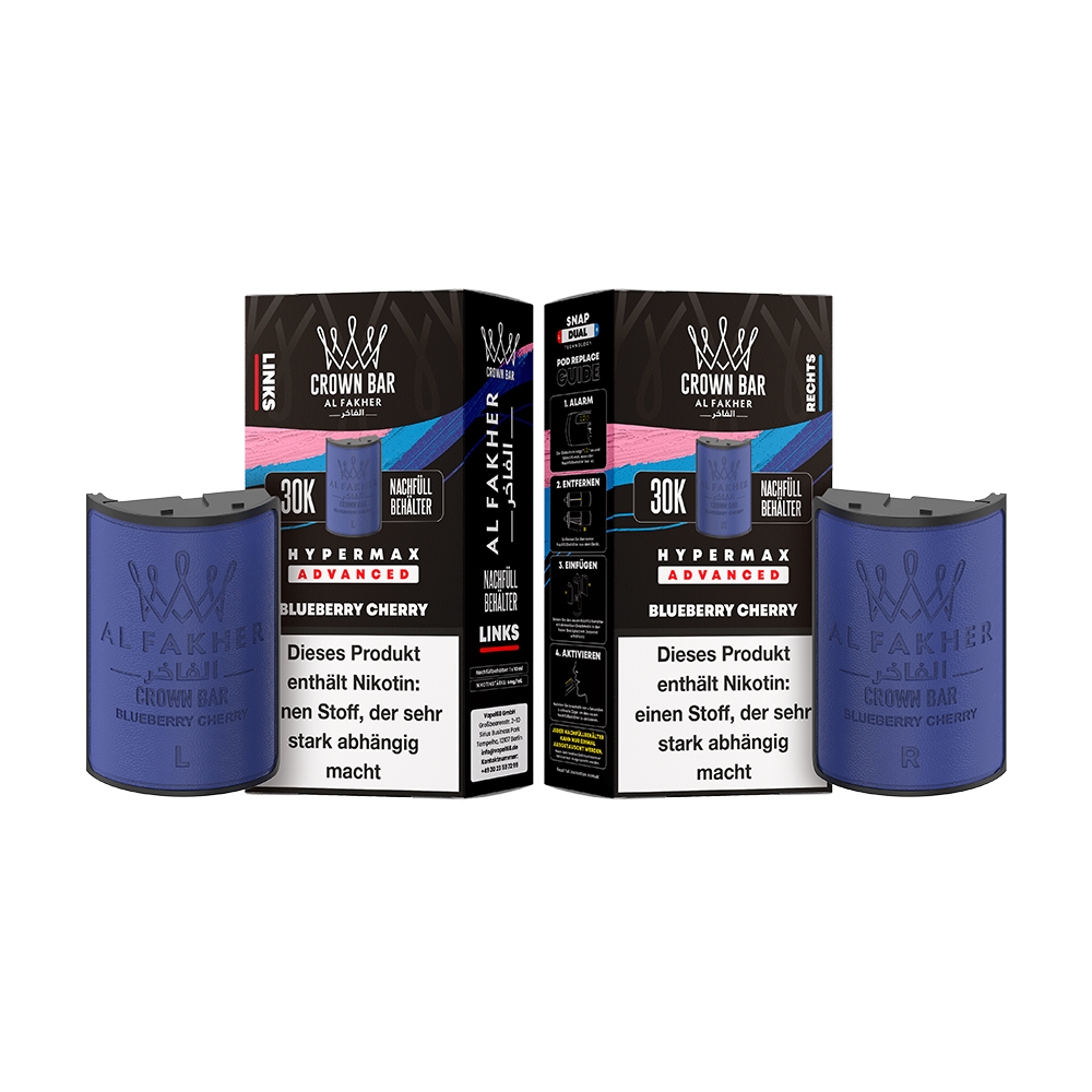 Al Fakher 30K Hypermax Tank Set - Blueberry Cherry Al Fakher 30K Hypermax Tank Set - Blueberry Cherry
