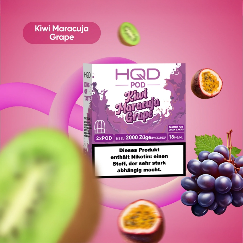 HQD Cirak 2 - Kiwi Maracuja Grape - Pod (2er Pack)