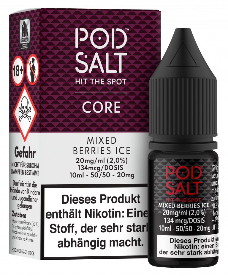 POD SALT Core Liquid 20mg - Mixed Berries Ice