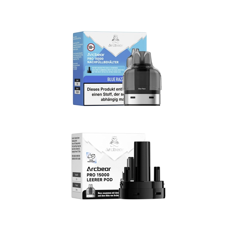 Arcbear Pro 15000 Pod + Verdampfer - Blue Razz 