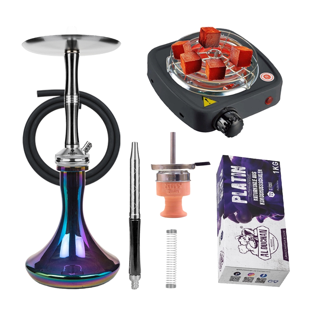 Diamond Hookah Excelsior - Black/Rainbow