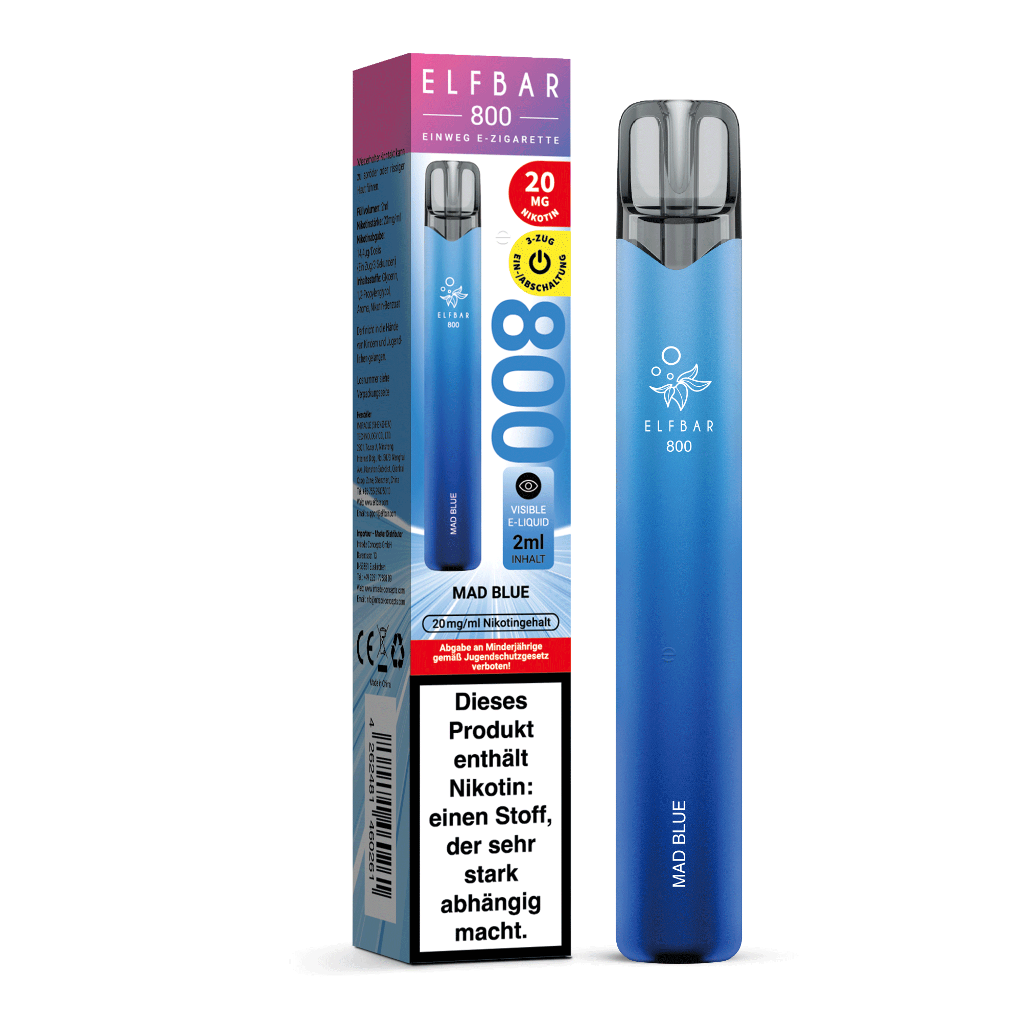Elfbar 800 Einweg E-Shisha 20mg - Mad Blue