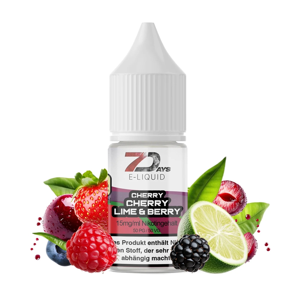 7 Days Tabak Liquid 15mg - Cherry, Cherry, Lime and Berry