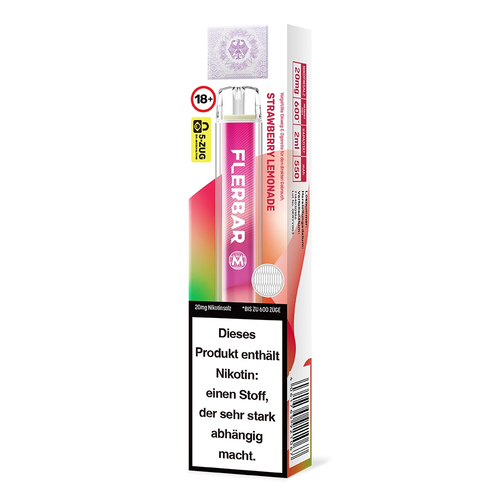 Flerbar M E-Shisha 600 - Strawberry Lemonade 20mg