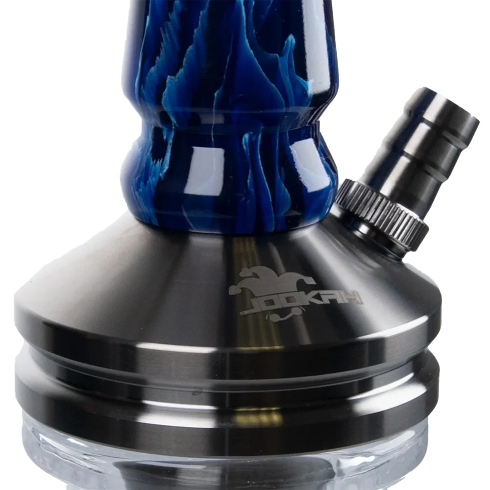 Jookah Shisha Straight Flush - Black Steel/Blue