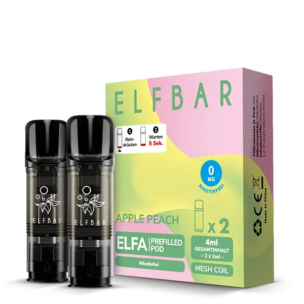Elfbar ELFA Nikotinfrei POD (2stk) - Apple Peach 