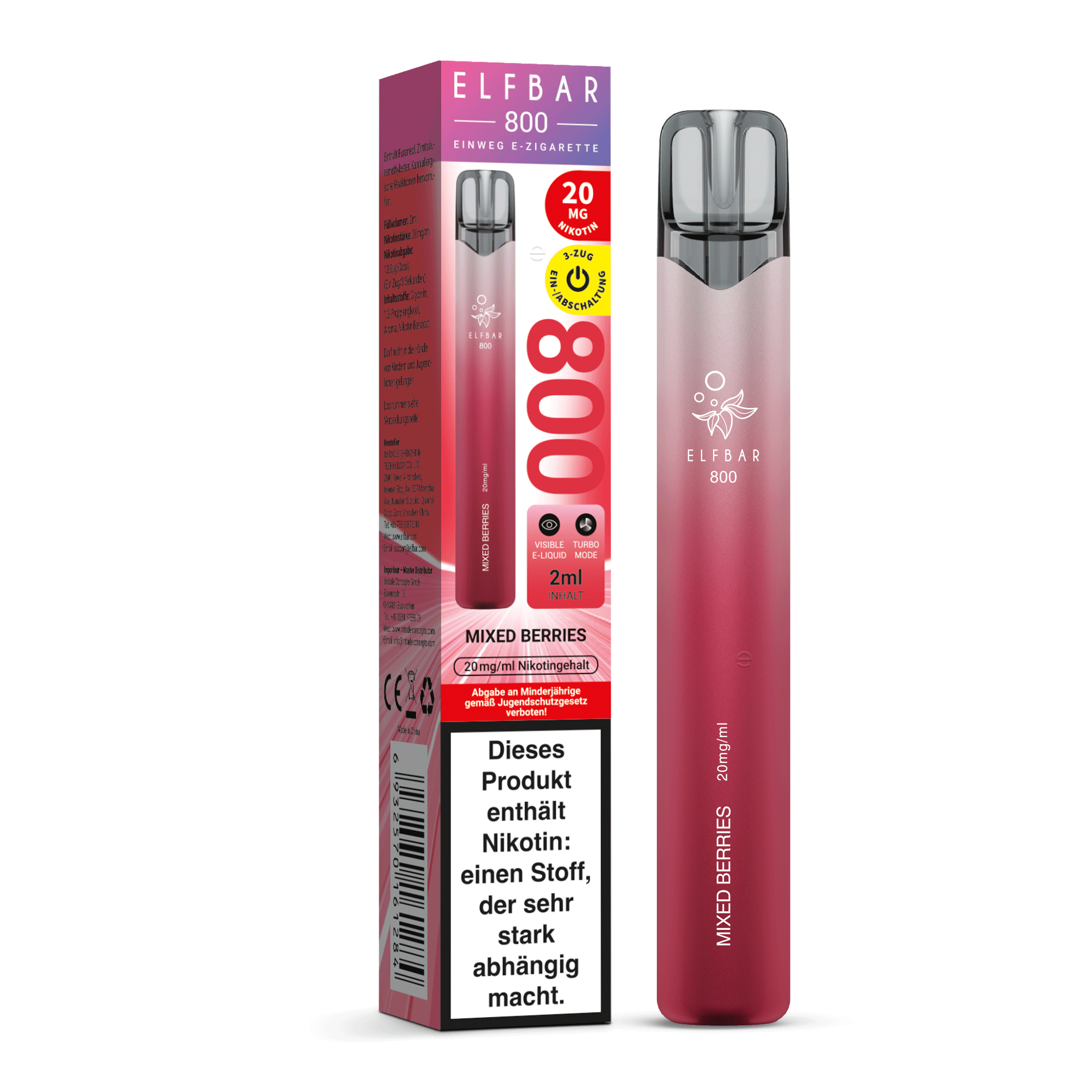 Elfbar 800 Einweg E-Shisha 20mg - Mixed Berries