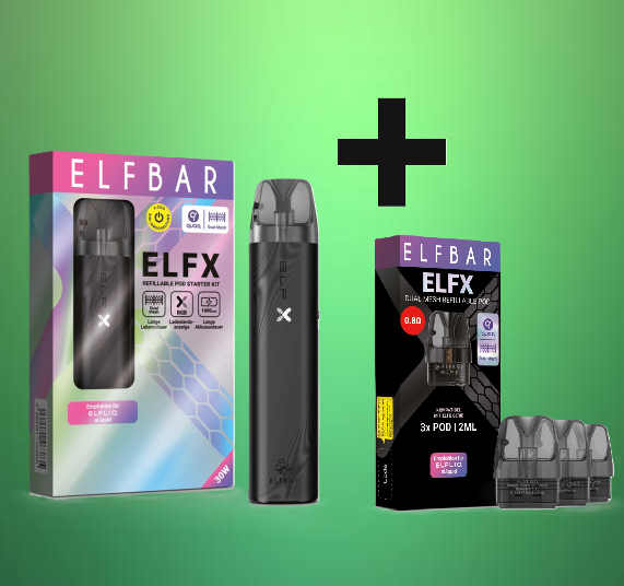 Elfbar ELFX Refillable Kit - Black - Bundle