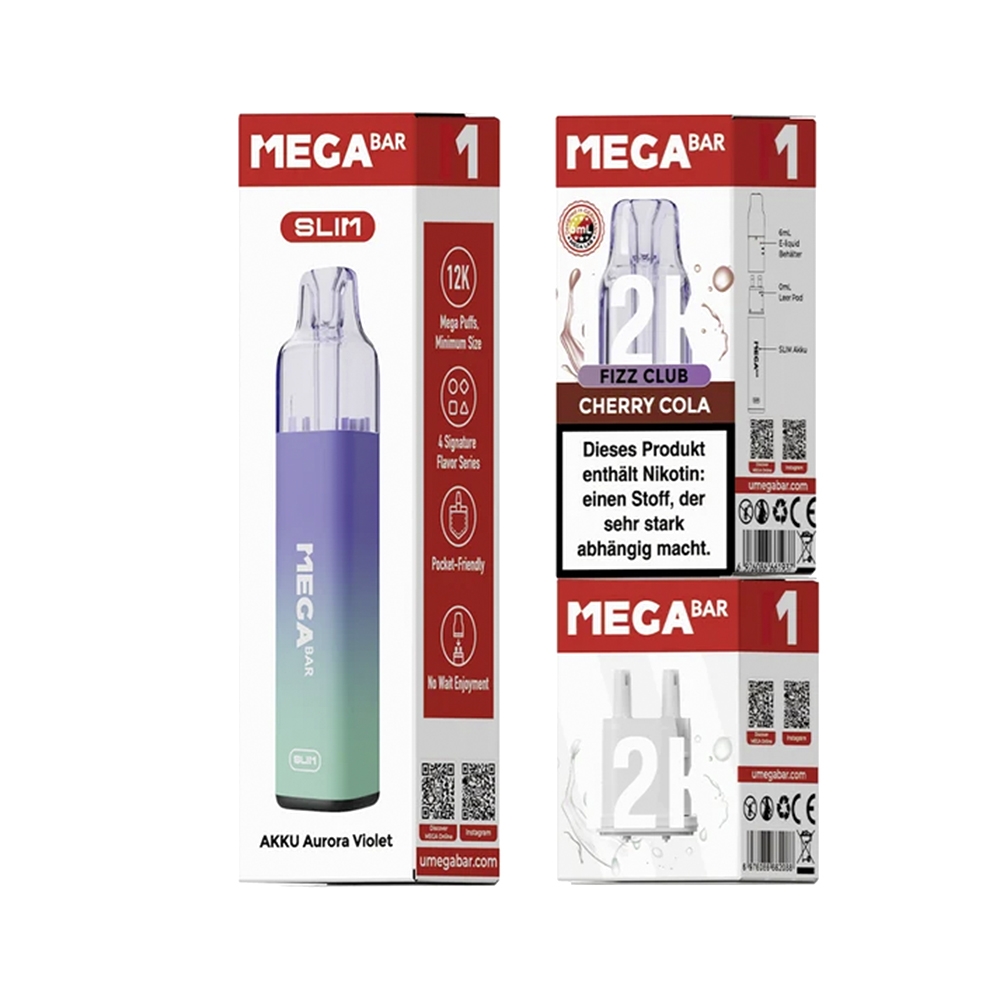 Megabar Slim 12K Starterkit - Cherry Cola