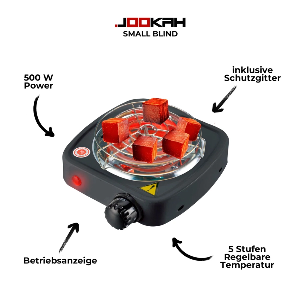 Jookah Elektrische Kohleanzünder Small Blind mit Schutzgitter 500W