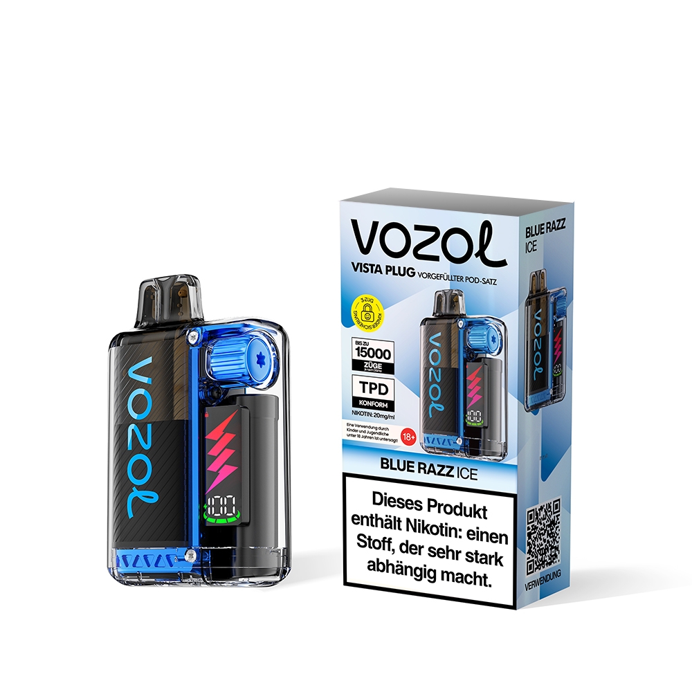 Vozol Vista Plug Starterkit 15000 - Blue Razz Ice