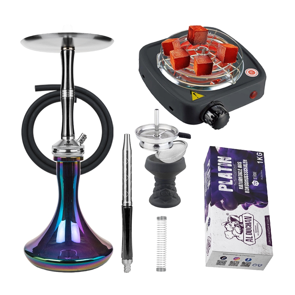 Diamond Hookah Excelsior - Black/Rainbow