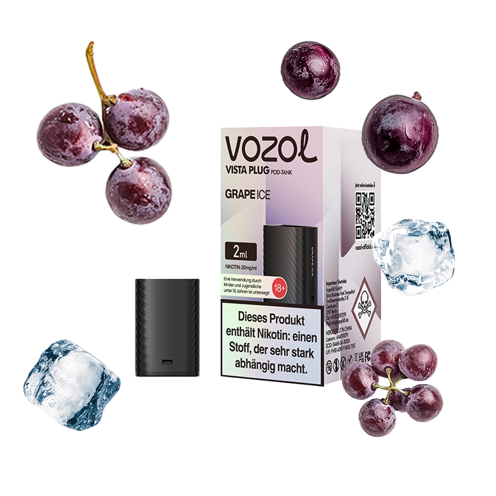 Vozol Vista Plug Verdampfer Pod 2ml - Grape Ice
