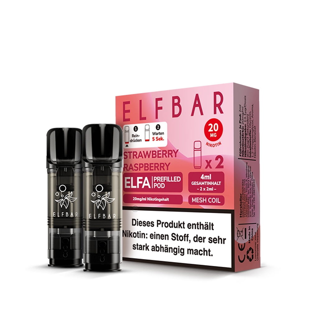 Elfbar ELFA POD (2stk) - Strawberry Raspberry 20mg