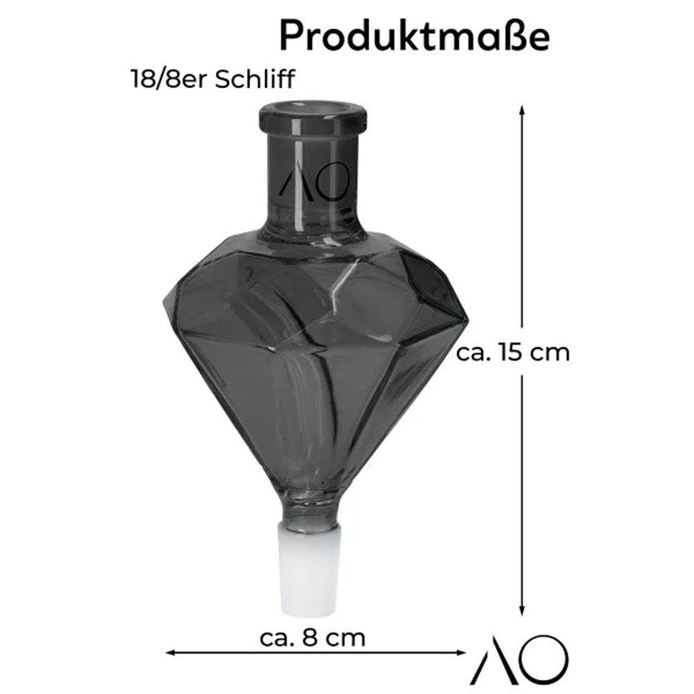 AO Glas Molassefänger 18/8 Diamond - Schwarz