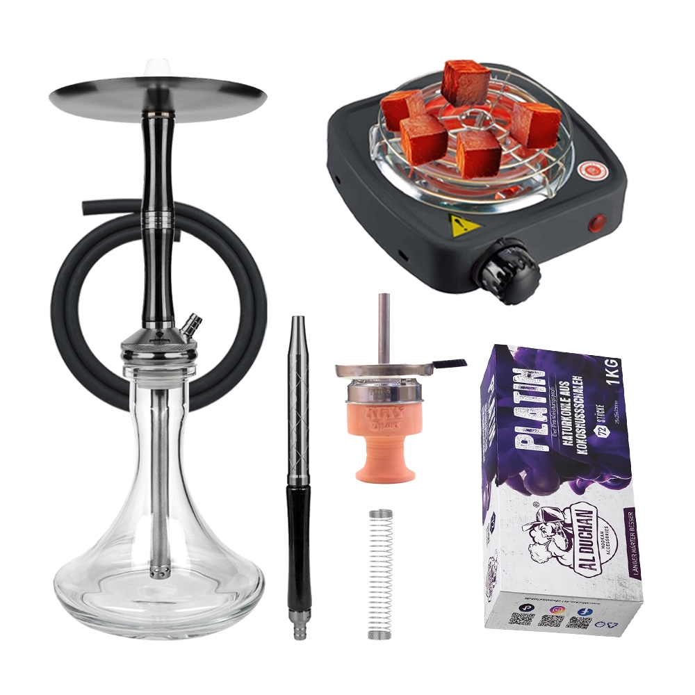 Diamond Hookah Excelsior - Black PVD/Clear