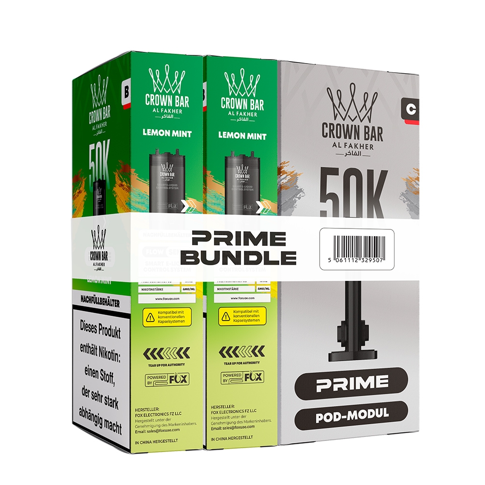 Al Fakher Hypermax Prime 50K (2er Pods + Coil) - Lemon Mint