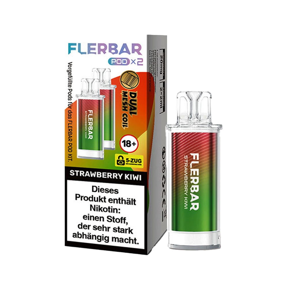 Flerbar POD (2stk) - Strawberry Kiwi 20mg