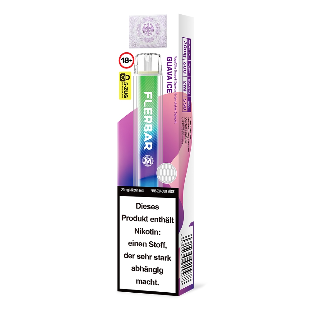 Flerbar M E-Shisha 600 - Guava Ice 20mg