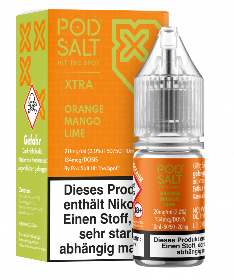 POD SALT XTRA Liquid 10mg - Orange Mango Lime