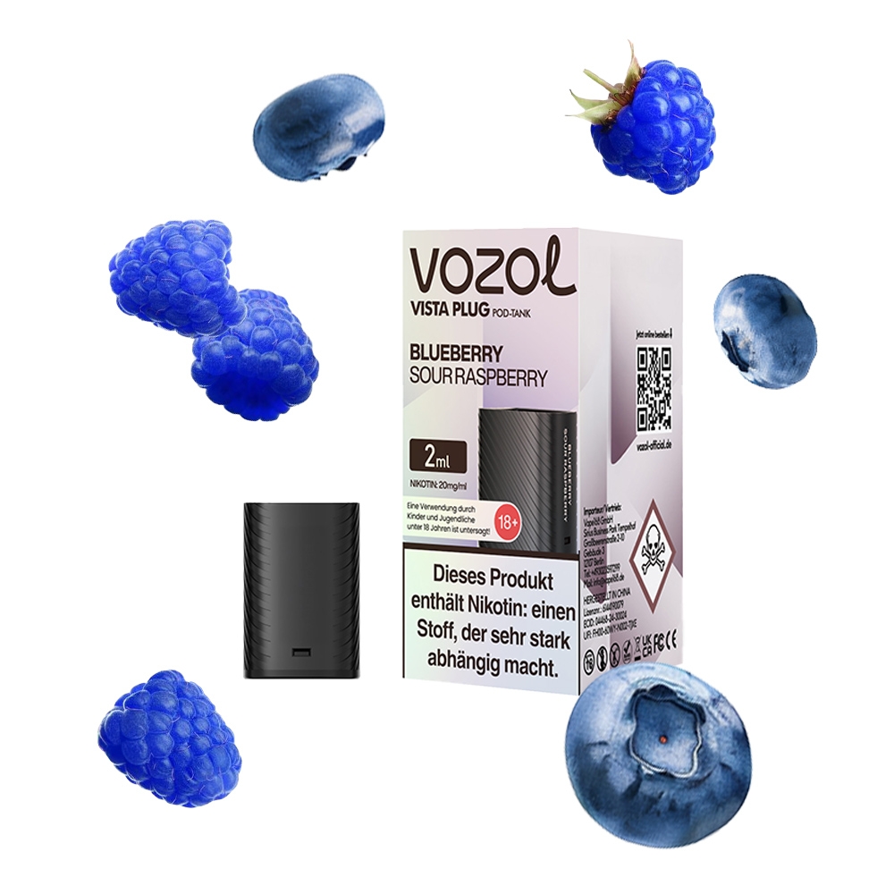 Vozol Vista Plug Verdampfer Pod 2ml - Blueberry Sour Raspberry