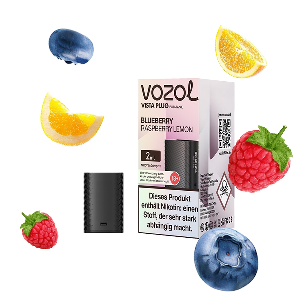 Vozol Vista Plug Verdampfer Pod 2ml - Blueberry Raspberry Lemon