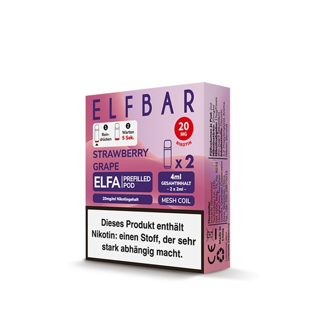 Elfbar ELFA POD (2stk) - Strawberry Grape 20mg