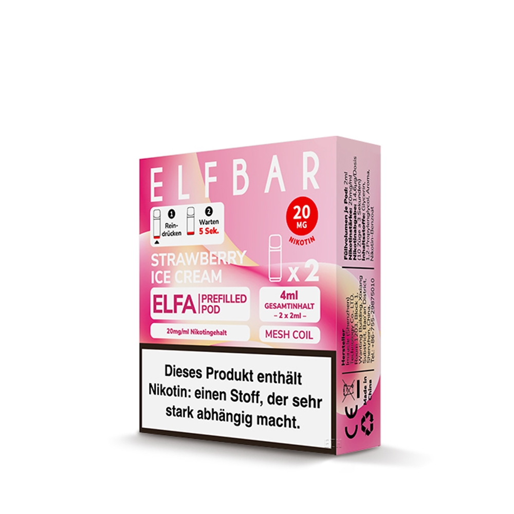 Elfbar ELFA POD (2stk) - Strawberry Ice Cream 20mg