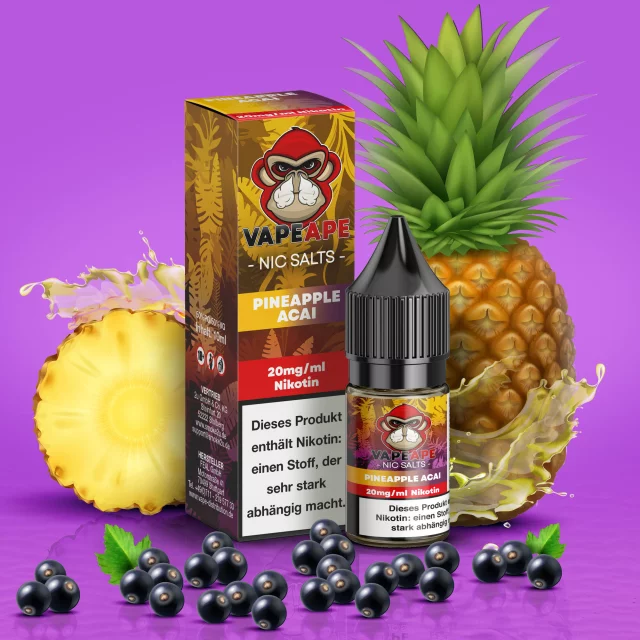 VapeApe Nic Salt Liquid 20mg - Pineapple Acai 