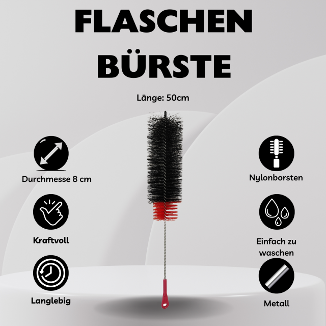 Smoke2u Rauchsäulenbürste 50cm - Schwarz/Rot