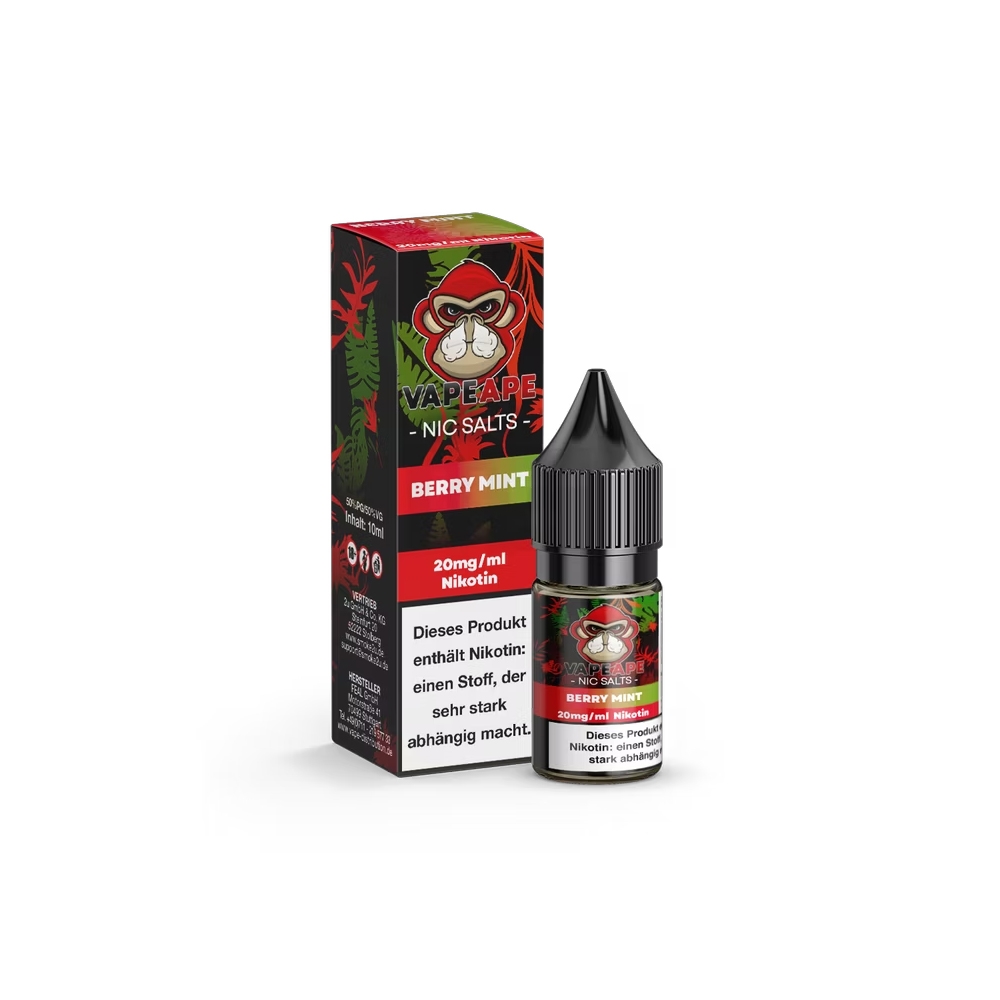 VapeApe Nic Salt Liquid 20mg - Berry Mint 