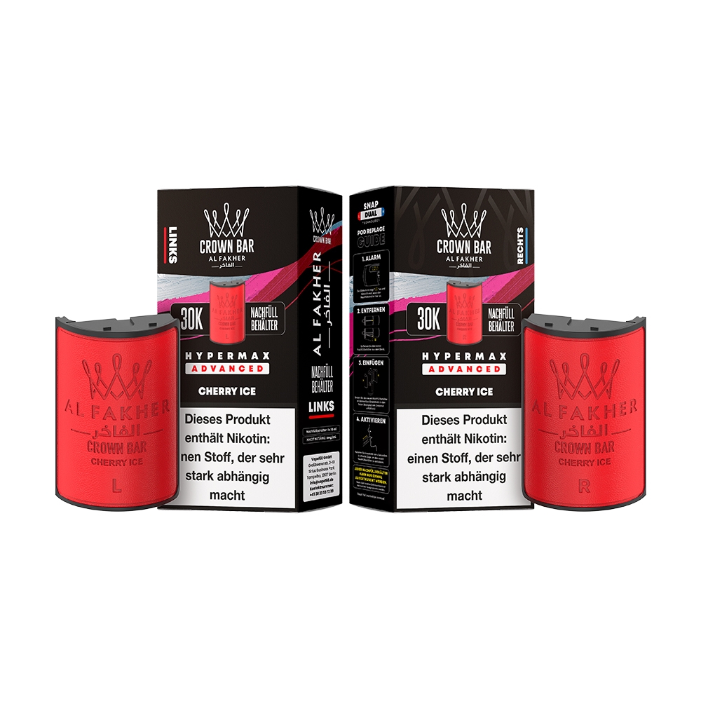 Al Fakher 30K Hypermax Tank Set - Cherry Ice Al Fakher 30K Hypermax Tank Set - Cherry Ice