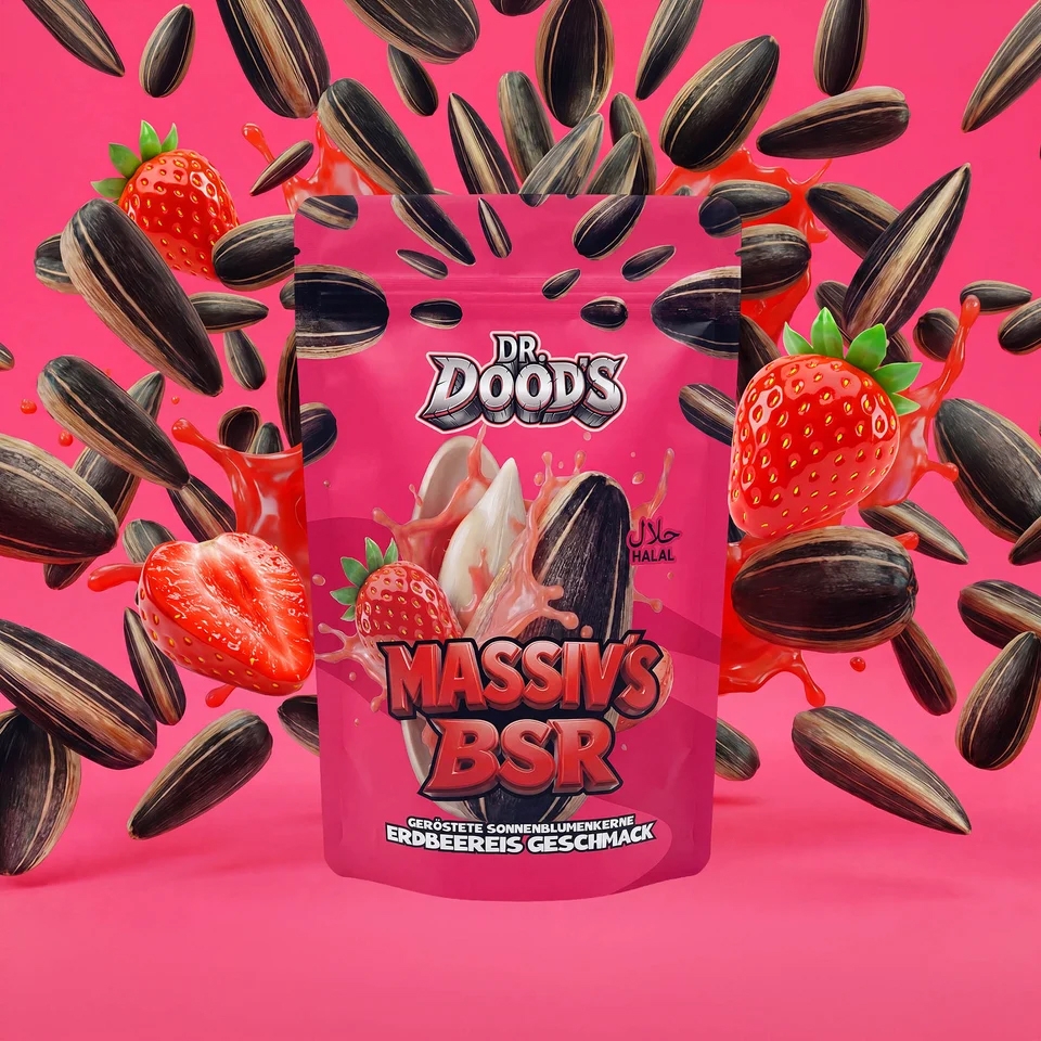 Dr. Doods Massiv`s BSR Sonnenblumenkerne 100g - Erdbeereis