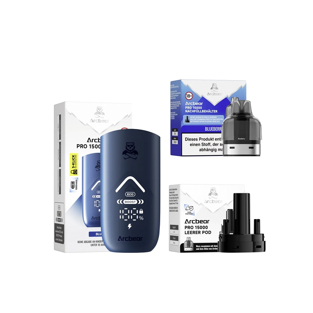 ArcBear Pro 15000 Starter-Set 5er Gerät + Pod- (20mg) Blueberry Ice