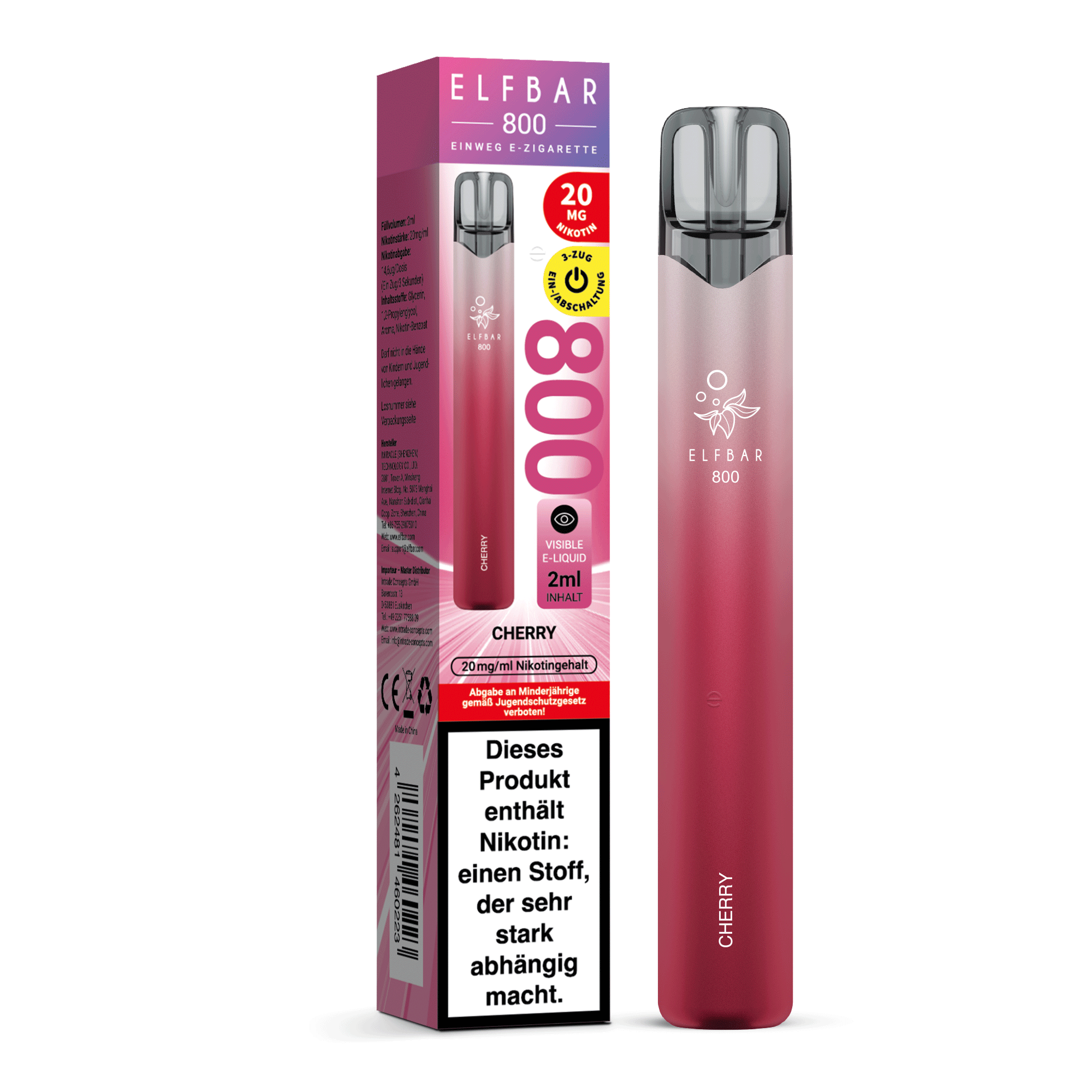 Elfbar 800 Einweg E-Shisha 20mg - Cherry