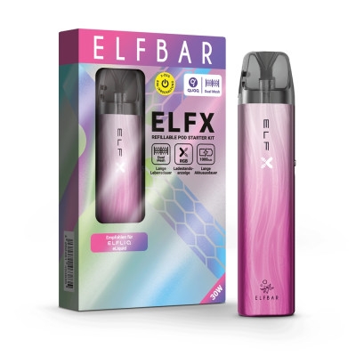 Elfbar ELFX Refillable Kit - Silver Pink - Bundle
