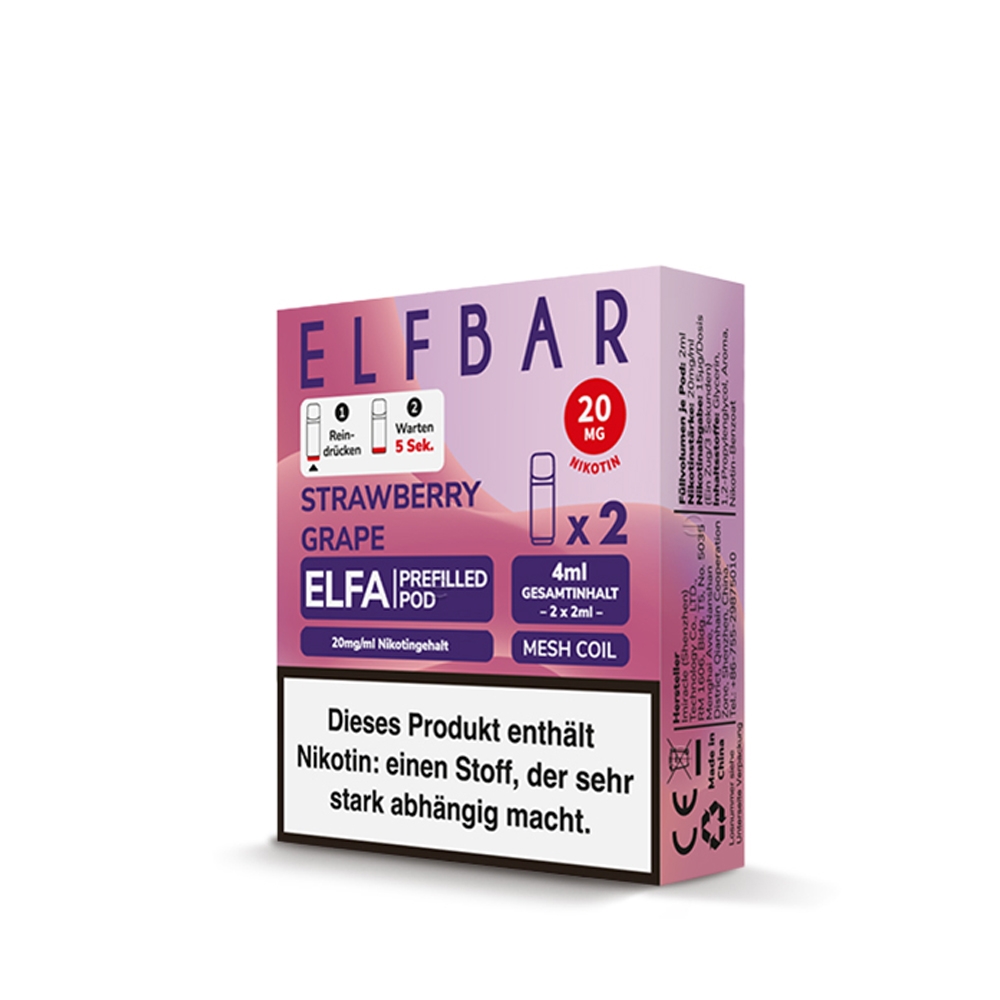 Elfbar ELFA POD (2stk) - Strawberry Grape 20mg