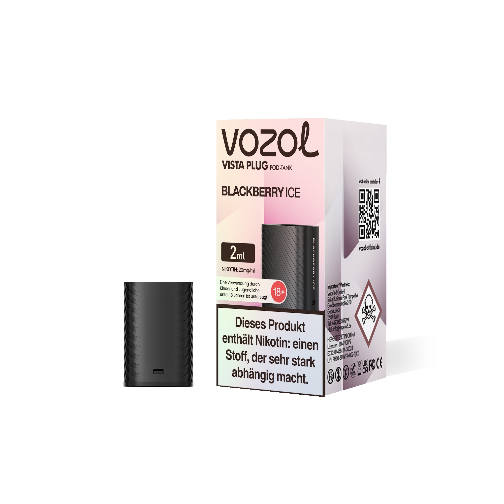 Vozol Vista Plug Verdampfer Pod 2ml - Blackberry Ice