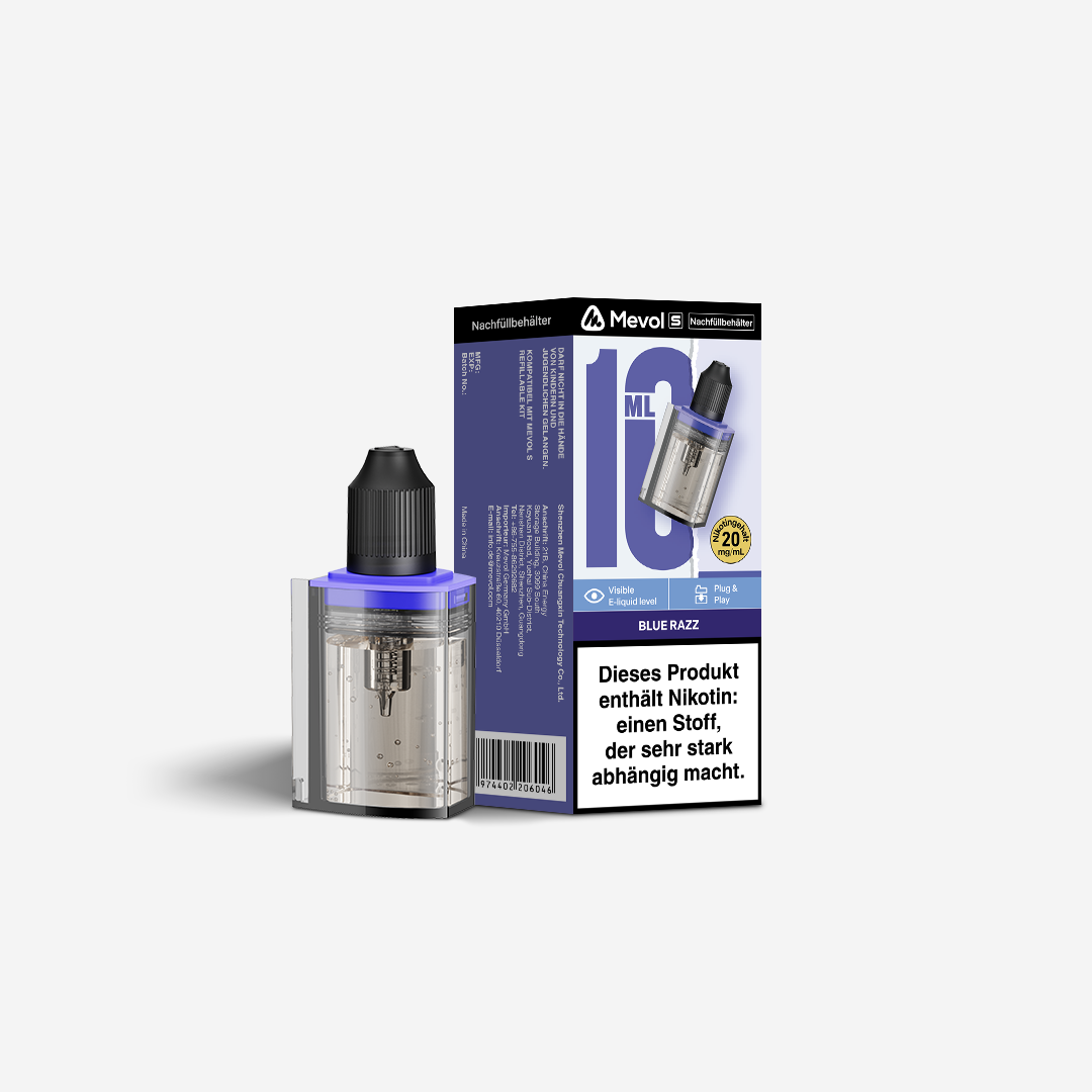 Mevol S 10K Pods 10ml - Blue Razz