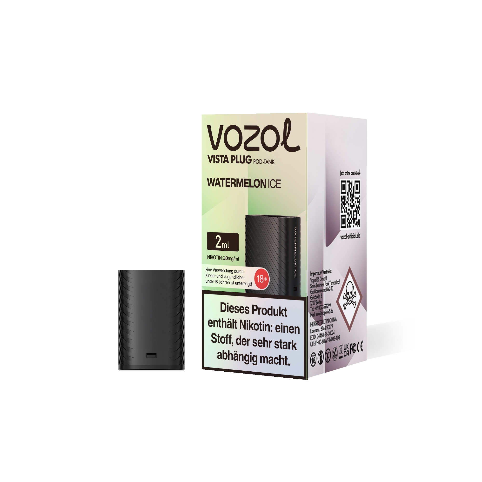 Vozol Vista Plug Verdampfer Pod 2ml - Watermelon Ice