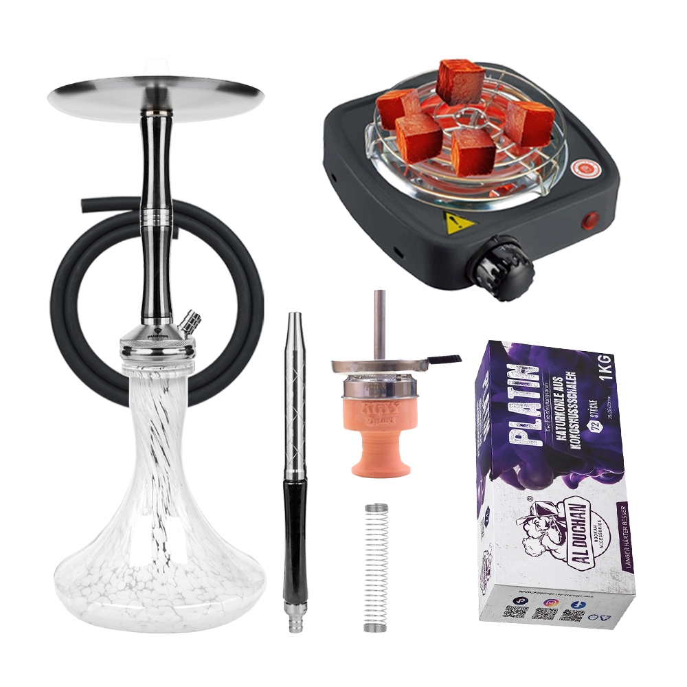 Diamond Hookah Excelsior - Black/White