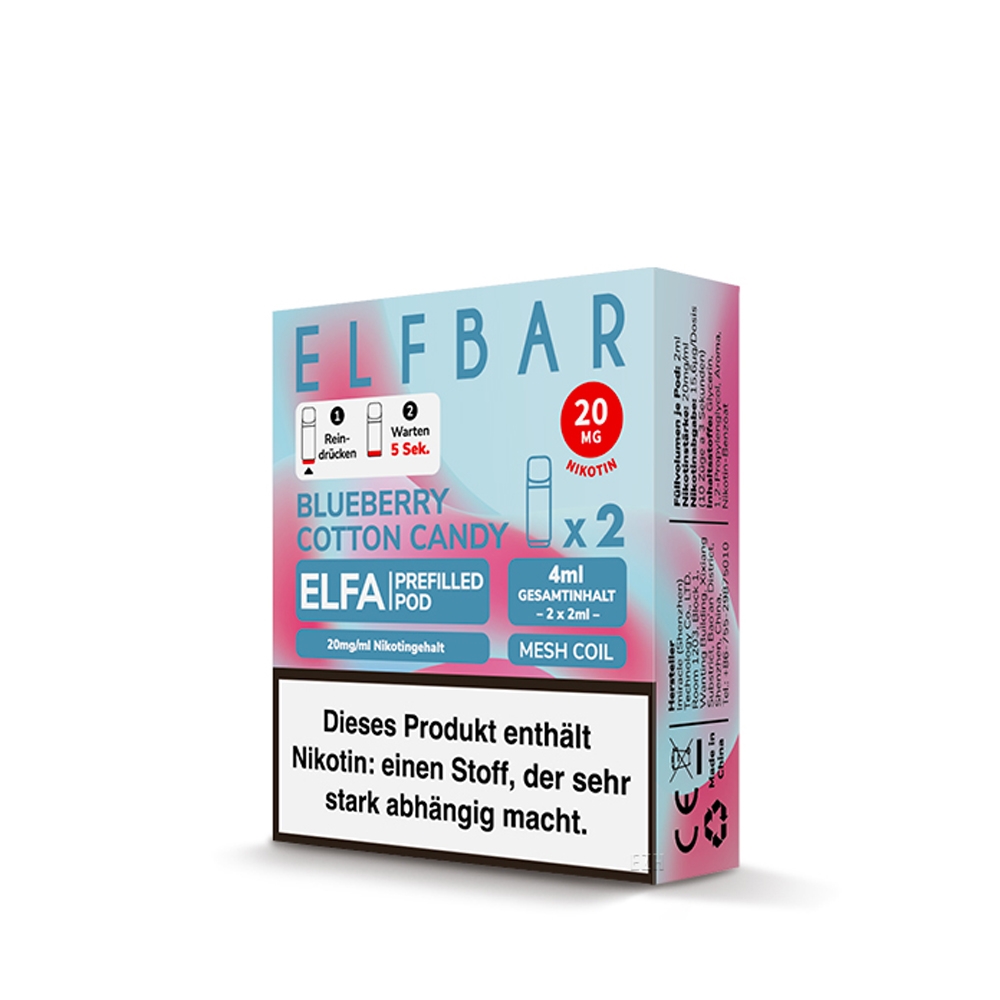 Elfbar ELFA POD (2stk) - Blueberry Cotton Candy 20mg