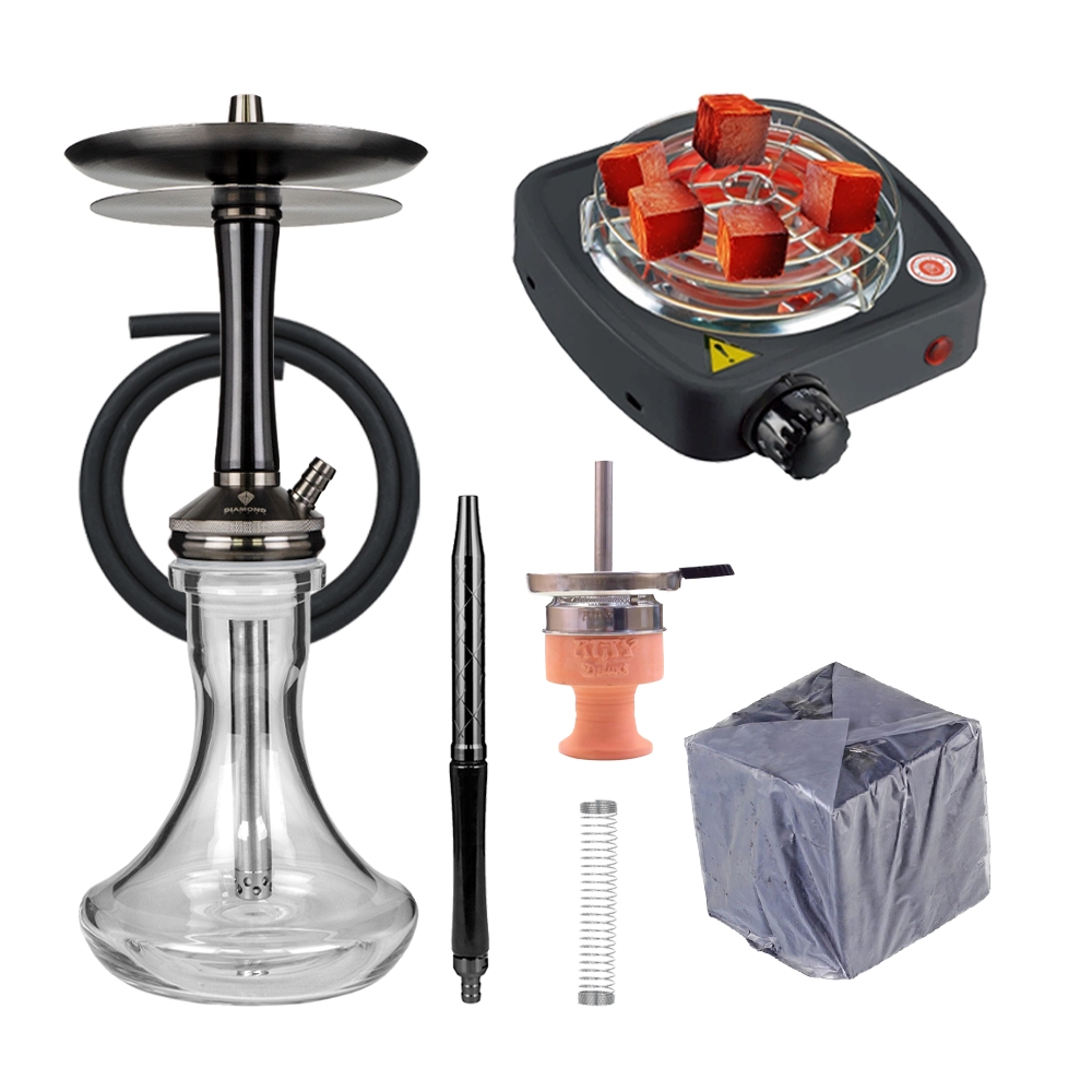 Diamond Hookah Mini Regent - Black PVD/Clear